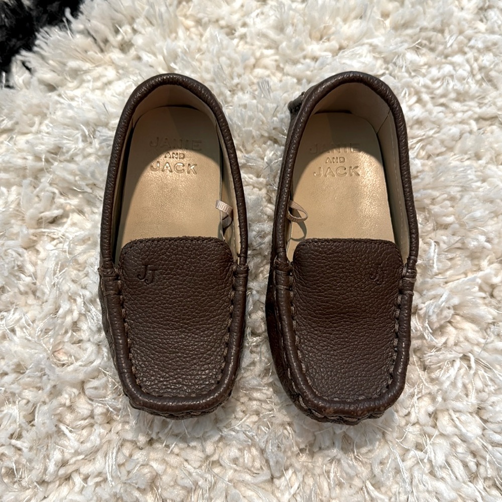 Janie and Jack size 6 leather driving shoes